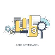 Vector illustration Flat computing background Programming coding Web development and N62