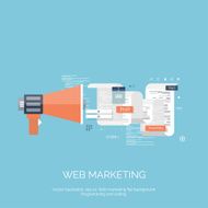 Vector illustration Flat computing background Programming coding Web development and N71