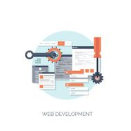 Vector illustration Flat computing background Programming coding Web development and N72