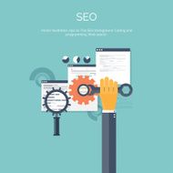 Vector illustration Flat computing background Programming coding Web development and N80