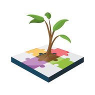 Tree Jigsaw Business Color Growth Vector N2