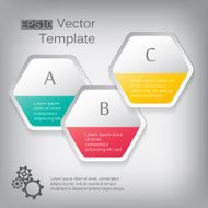 Vector 3d paper hexagon elements for infographic N4