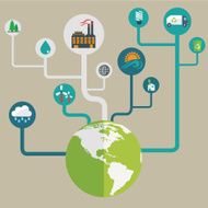 Ecology environment green energy and pollution N2