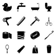 Vector Set of Bathroom and Hygiene Icons N11