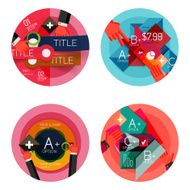 Set of option presentation labels flat design web infographic boxes N123