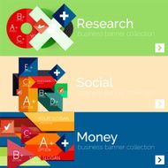 Flat design paper infographic banner set N232