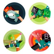 Collection of flat web infographic concepts and banners various universal N100