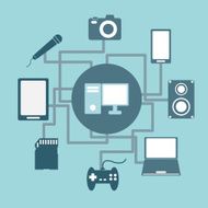 Technology connections concept idea in flat style