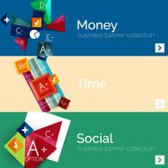 Flat design paper infographic banner set N233