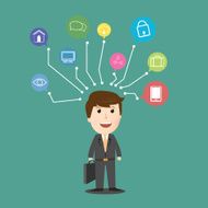 Vector of businessman internet things comcept