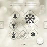Christmas infographic with unfocused background N181