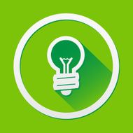 Green bulb icon great for any use Vector EPS10
