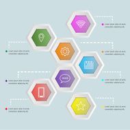 3D hexagon shape infographic template