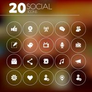 Simple thin social network icon pack