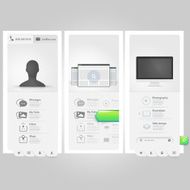 Webste template Ui elements Personal Vcard portfolio with icons