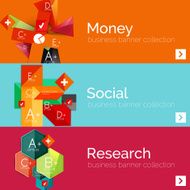 Flat design paper infographic banner set N236