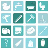 Vector Set of Bathroom and Hygiene Icons N12