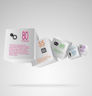 Abstract info graphic with white cubes