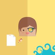 cartoon doodle businessman rectangle relaxing concept freedom N4