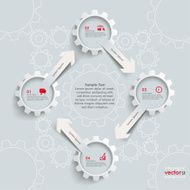 4 White Gears Arrows Cycle