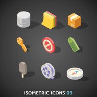 Flat Isometric Icons Set 9