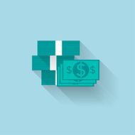 Flat web icon Paper money N3