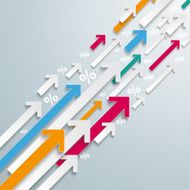 Arrows Up White Pink Percentage Return PiAd