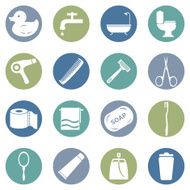 Vector Set of Bathroom and Hygiene Icons N13