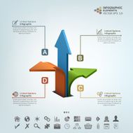 Three Up Arrows Infographic Elements