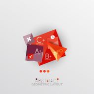 Glossy paper style geometric abstract infographic design N204