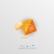 Glossy paper style geometric abstract infographic design N206