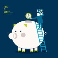 flat design illustration concept of time is money