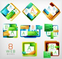 Set of vector square shaped web design boxes