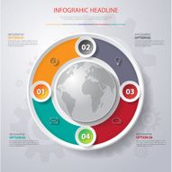 Abstract 3D digital illustration Infographic with world map Can N21