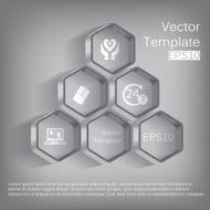 Vector 3d hexagon elements for infographic N6