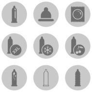 Vector Set of Condom Icons Types Condoms N8