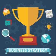 Business strategy Flat vector banner illustration N2