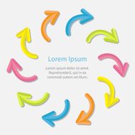 Colorful arow round frame Motion concept Flat design style