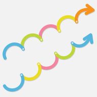 Two Colorful Timeline upwards arrow with screw Infographic Template Flat