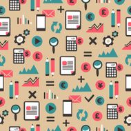 Seamless pattern with accountancy equipment N3