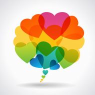 Hearts in the form of a speech bubble N2