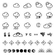 Weather icons Vector illustration Set