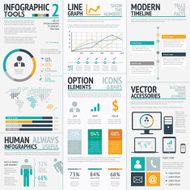 Infographic tools big set vector
