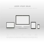 Hardware Computer Laptop Smartphone Tablet on white background