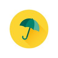 Vector icon of umbrella on yellow background N5