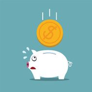 Piggy bank with a big money concept