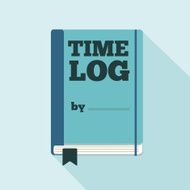 Flat Style Icon with Long Shadow A time log