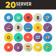 Round flat server icons N2