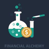 Business concept of alchemy experiment for generating money