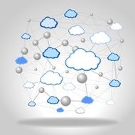 Cloud computing clip-art illustration N4